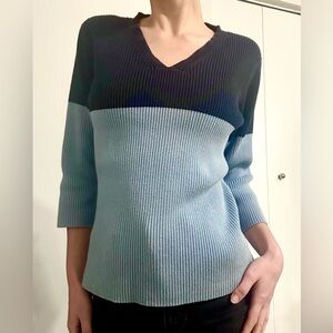 Liz Claiborne 90s Blue V-Neck Top